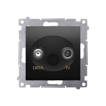 Gniazdo antenowe TV-DATA czarny mat Simon54 Kontakt-Simon DAD1.01/49