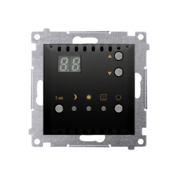 Regulator temperatury z wyświetlaczem i czujnikiem czarny mat Simon54 Kontakt-Simon DTRNW.01/49