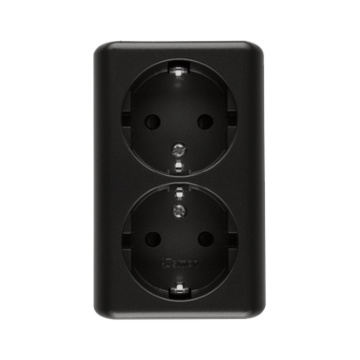 Gniazdo elektryczne podwójne SCHUKO czarny mat Simon54 Kontakt-Simon EGSZ2SNZ/49