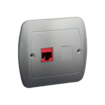Gniazdo komputerowe RJ45 kat. 5e aluminiowy, metalizowany Simon Akord Kontakt-Simon AF51/26