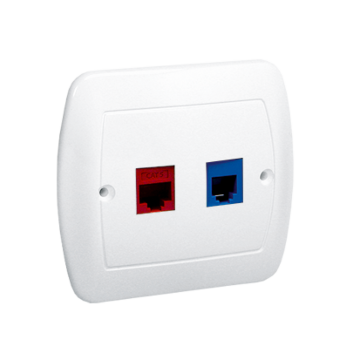 Gniazdo komputerowe RJ45 kat. 5e + telefoniczne RJ12 biały Simon Akord Kontakt-Simon A5T/11