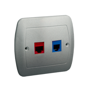Gniazdo komputerowe RJ45 kat. 5e + telefoniczne RJ12 aluminium Simon Akord Kontakt-Simon A5T/26