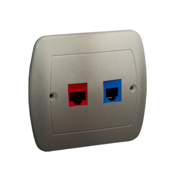 Gniazdo komputerowe RJ45 kat. 5e + telefoniczne RJ12 satynowy Simon Akord Kontakt-Simon A5T/29