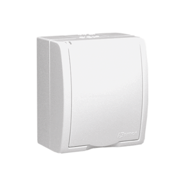 Gniazdo elektryczne pojedyncze z klapką biały IP54 Simon Aquarius Kontakt-Simon AQGZ1Z/11