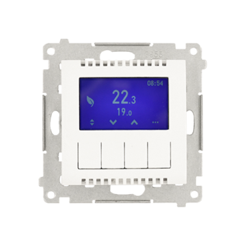 Regulator temperatury z wyświetlaczem biały Simon54 Kontakt-Simon DETD1A.01/11