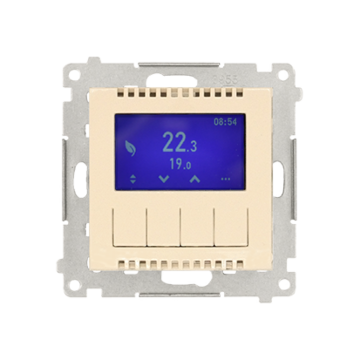 Regulator temperatury z wyświetlaczem kremowy Simon54 Kontakt-Simon DETD1A.01/41