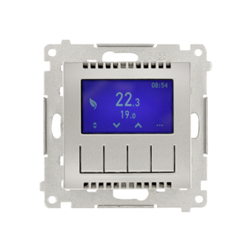 Regulator temperatury z wyświetlaczem srebrny mat Simon54 Kontakt-Simon DETD1A.01/43