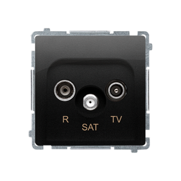 Gniazdo antenowe RTV-SAT przelotowe czarny mat Basic Kontakt-Simon BMZAR-SAT10/P.01/49 Gniazdo antenowe RTV-SAT przelotowe czarny mat Basic Kontakt-Simon BMZAR-SAT10/P.01/49