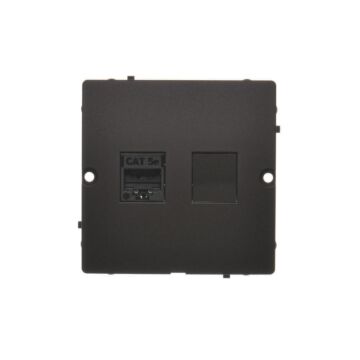 Gniazdo komputerowe pojedyncze RJ45 kat. 5e czarny mat Basic Kontakt-Simon BMF51.02/49