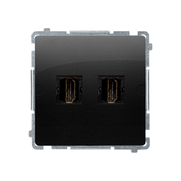 Gniazdo HDMI podwójne czarny mat Basic Kontakt-Simon BMGHDMI2.01/49