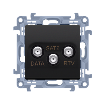 Gniazdo antenowe RTV-DATA-SAT czarny mat Simon10 Kontakt-Simon CADSATF.01/49