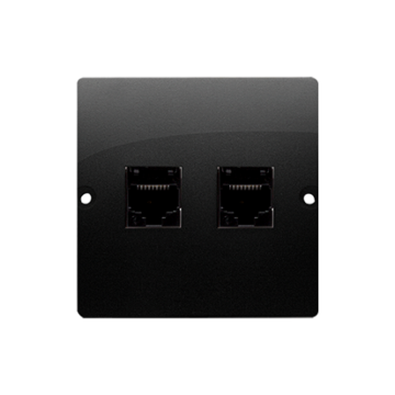 Gniazdo komputerowe podwójne RJ45 kat. 5e czarny mat Basic Kontakt-Simon BMF52.02/49 Gniazdo komputerowe podwójne RJ45 kat. 5e czarny mat Basic Kontakt-Simon BMF52.02/49
