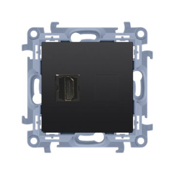 Gniazdo HDMI pojedyncze czarny mat Simon10 Kontakt-Simon CGHDMI.01/49