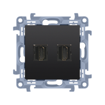 Gniazdo HDMI podwójne czarny mat Simon10 Kontakt-Simon CGHDMI2.01/49