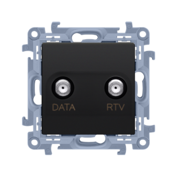 Gniazdo antenowe RTV-DATA czarny mat Simon10 Kontakt-Simon CAD1.01/49