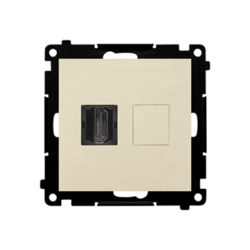 Gniazdo HDMI pojedyncze szampański mat Simon55 Kontakt-Simon TGHDMI.01/144
