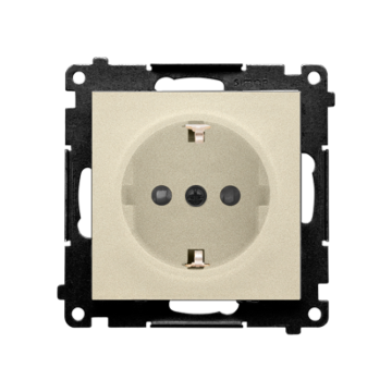 Gniazdo elektryczne pojedyncze SCHUKO szampański mat Simon55 Kontakt-Simon TGSZ1CZ.01/144