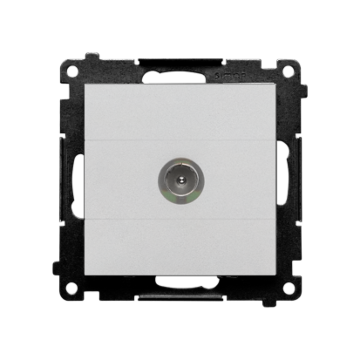Gniazdo antenowe TV pojedyncze końcowe aluminium mat Simon55 Kontakt-Simon TAK1.01/143