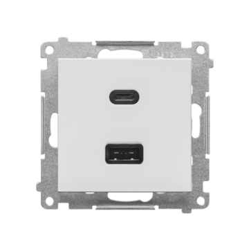 Ładowarka USB podwójna jasnoszary mat Simon55 Kontakt-Simon TEC2CAQ.01/114