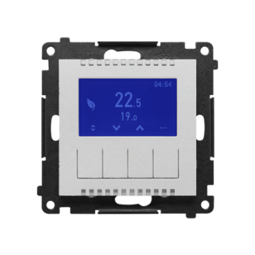 Regulator temperatury z wyświetlaczem aluminium mat Simon55 Kontakt-Simon TETD1A.01/143