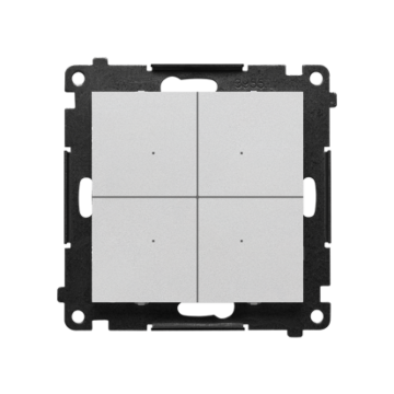 Elektroniczny włącznik/przycisk 4-krotny aluminium mat Simon55 Kontakt-Simon TEW4.01/143