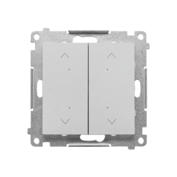 Włącznik/przycisk roletowy podwójny elektroniczny aluminium mat Simon55 Kontakt-Simon TEZ2.01/143