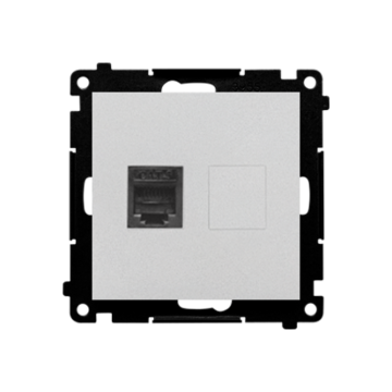 Gniazdo telefoniczne pojedyncze RJ12 aluminium mat Simon55 Kontakt-Simon TF1.01/143 Gniazdo telefoniczne pojedyncze RJ12 aluminium mat Simon55 Kontakt-Simon TF1.01/143