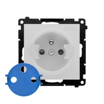 Gniazdo elektryczne pojedyncze DATA z kluczem aluminium mat Simon55 Kontakt-Simon TGD1CZ.01/143