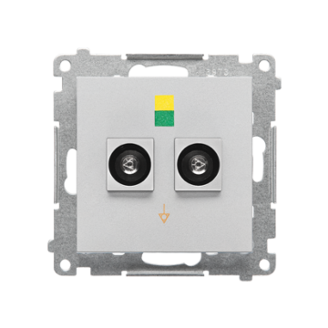 Gniazdo ekwipotencjalne podwójne aluminium mat Simon55 Kontakt-Simon TGEK2.01/143