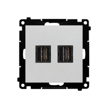 Gniazdo HDMI podwójne aluminium mat Simon55 Kontakt-Simon TGHDMI2.01/143