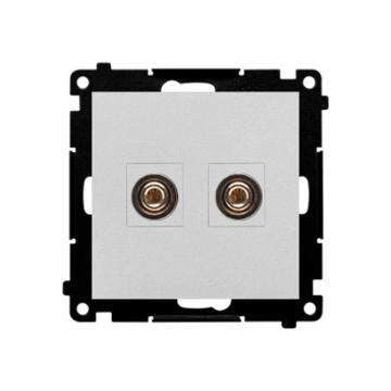 Gniazdo głośnikowe pojedyncze aluminium mat Simon55 Kontakt-Simon TGL.01/143