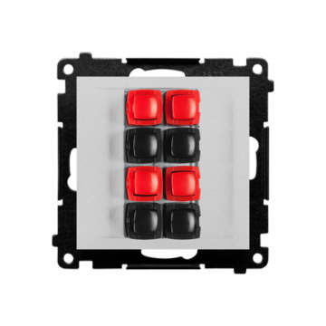 Gniazdo głośnikowe 4-krotne z polem opisowym aluminium mat Simon55 Kontakt-Simon TGL4.01/143