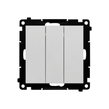Przycisk potrójny zwierny aluminium mat Simon55 Kontakt-Simon TP31.01/143