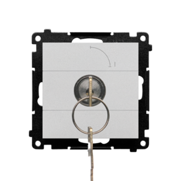 Włącznik na kluczyk jednobiegunowy 2 pozycyjny „0I” aluminium mat Simon55 Kontakt-Simon TW1K.01/143