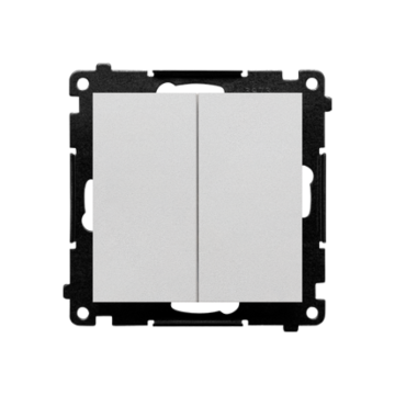 Włącznik schodowy podwójny bez piktogramu aluminium mat Simon55 Kontakt-Simon TW6/2.01/X/143