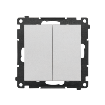 Włącznik krzyżowy podwójny podświetlany aluminium mat Simon55 Kontakt-Simon TW7/2L2.01/X/143