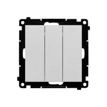 Włącznik potrójny aluminium mat Simon55 Kontakt-Simon TW31.01/143