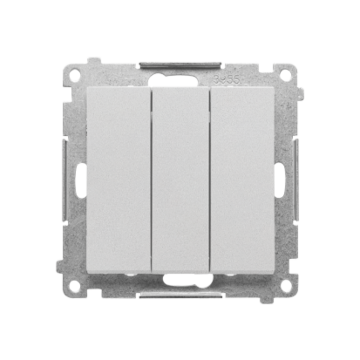 Przycisk potrójny zwierny z podświetleniem aluminium mat Simon55 Kontakt-Simon TP31L.01/143