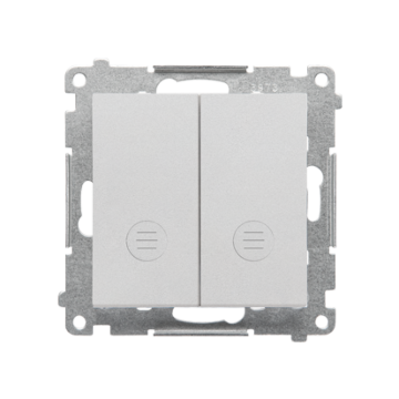 Przycisk podwójny zwierny z podświetleniem aluminium mat Simon55 Kontakt-Simon TP2L2.01/143