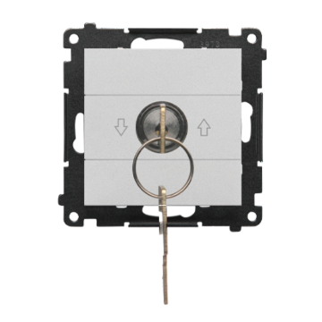 Włącznik na kluczyk żaluzjowy chwilowy aluminium mat Simon55 Kontakt-Simon TPZK.01/143