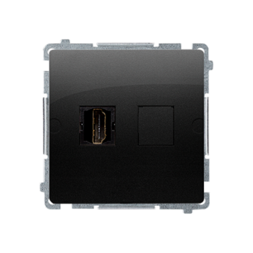 Gniazdo HDMI pojedyncze czarny mat Basic Kontakt-Simon BMGHDMI.01/49 Gniazdo HDMI pojedyncze czarny mat Basic Kontakt-Simon BMGHDMI.01/49