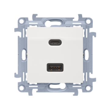 Ładowarka USB podwójna biały Simon10 Kontakt-Simon CEC2CAQ.01/11
