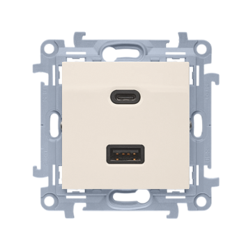 Ładowarka USB podwójna kremowy Simon10 Kontakt-Simon CEC2CAQ.01/41
