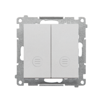 Włącznik schodowy podwójny podświetlany aluminium mat Simon55 Kontakt-Simon TW6/2L2.01/X/143 Włącznik schodowy podwójny podświetlany aluminium mat Simon55 Kontakt-Simon TW6/2L2.01/X/143