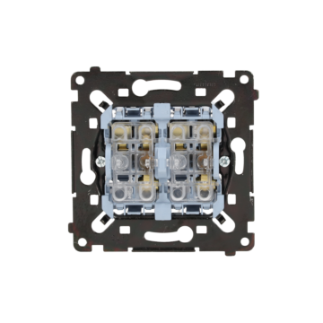 Mechanizm włącznika schodowego podwójnego czarny Simon55 Kontakt-Simon SW6/2WMR