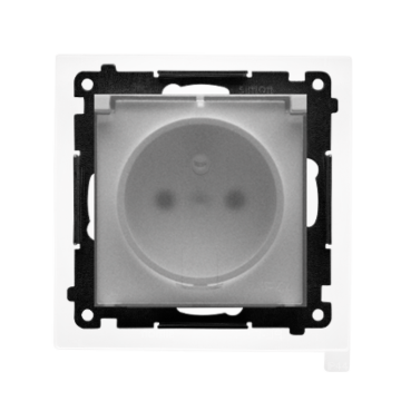 Gniazdo elektryczne pojedyncze z klapką aluminium mat IP44 Simon55 Kontakt-Simon TGZ1BCZ.01/143A