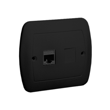 Gniazdo komputerowe RJ45 kat. 5e czarny mat Simon Akord Kontakt-Simon AF51/49