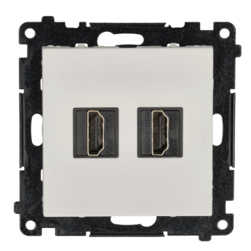 Gniazdo HDMI podwójne jasnoszary mat Simon55 Kontakt-Simon TGHDMI221.01/114