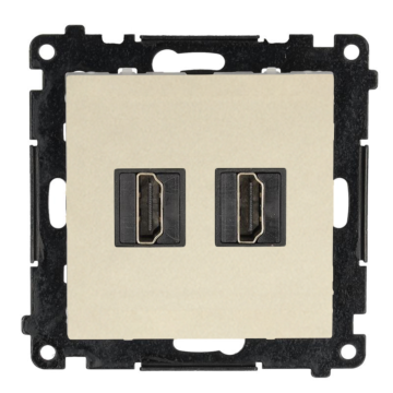 Gniazdo HDMI podwójne szampański mat Simon55 Kontakt-Simon TGHDMI221.01/144