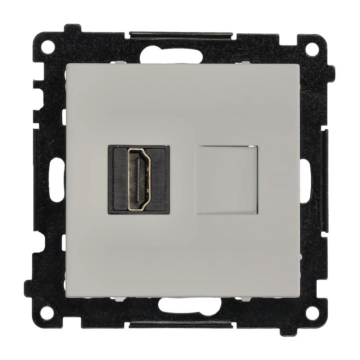 Gniazdo HDMI pojedyncze aluminium mat Simon55 Kontakt-Simon TGHDMI121.01/143